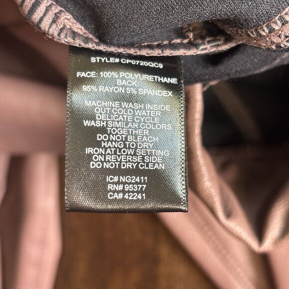 Sanctuary Anthropologie Brown Faux Leather High Rise Pull On Leggings Pants L - Picture 7 of 7